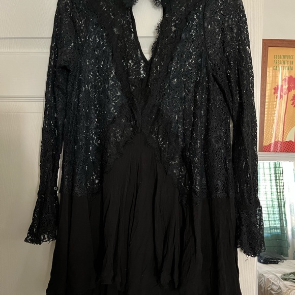Free People Lace Tell Tale Cutout Tunic/Mini Dress - Picture 2 of 6